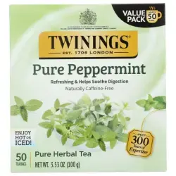 TWINING TEA: Pure Peppermint Herbal Tea, 50 bg